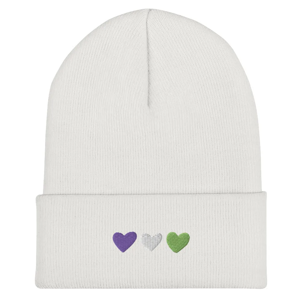 Genderqueer Pride Hearts Beanie