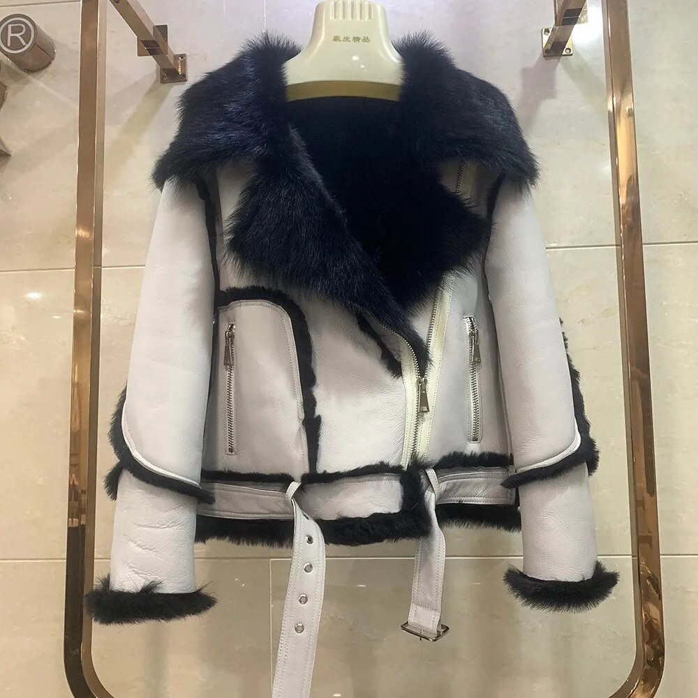 Genuine Leather Double Face Lamb Fur Jackets