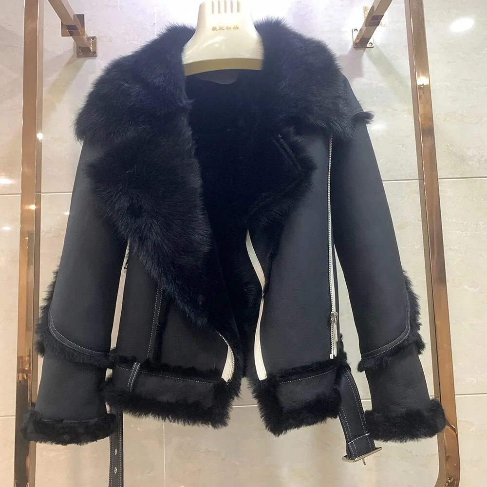 Genuine Leather Double Face Lamb Fur Jackets