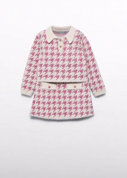 Girls Houndstooth Knit Skirt Set