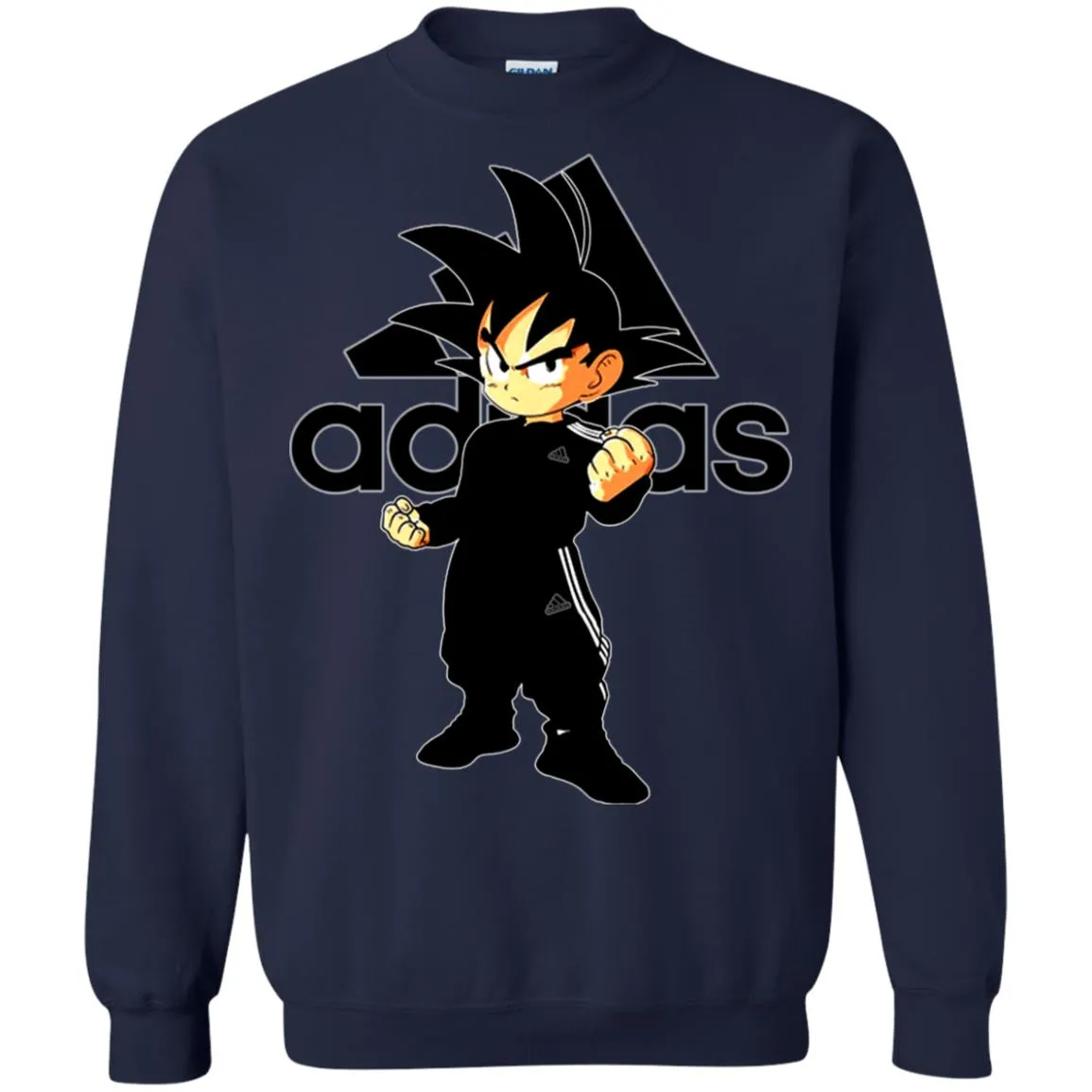 Goku Adidas Black T-shirt Crewneck Pullover Sweatshirt