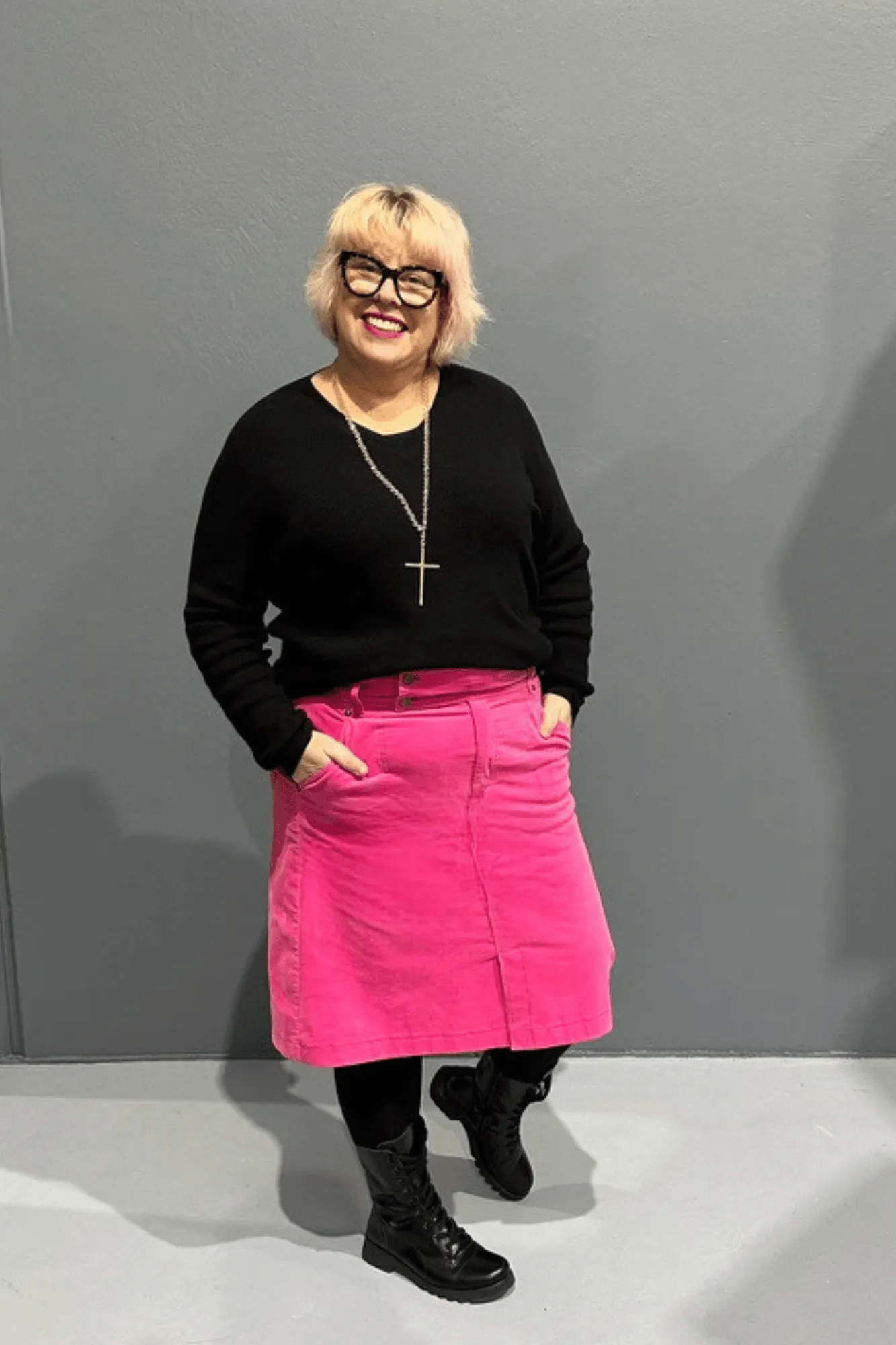 'GRACE' Cord Skirt - Pink