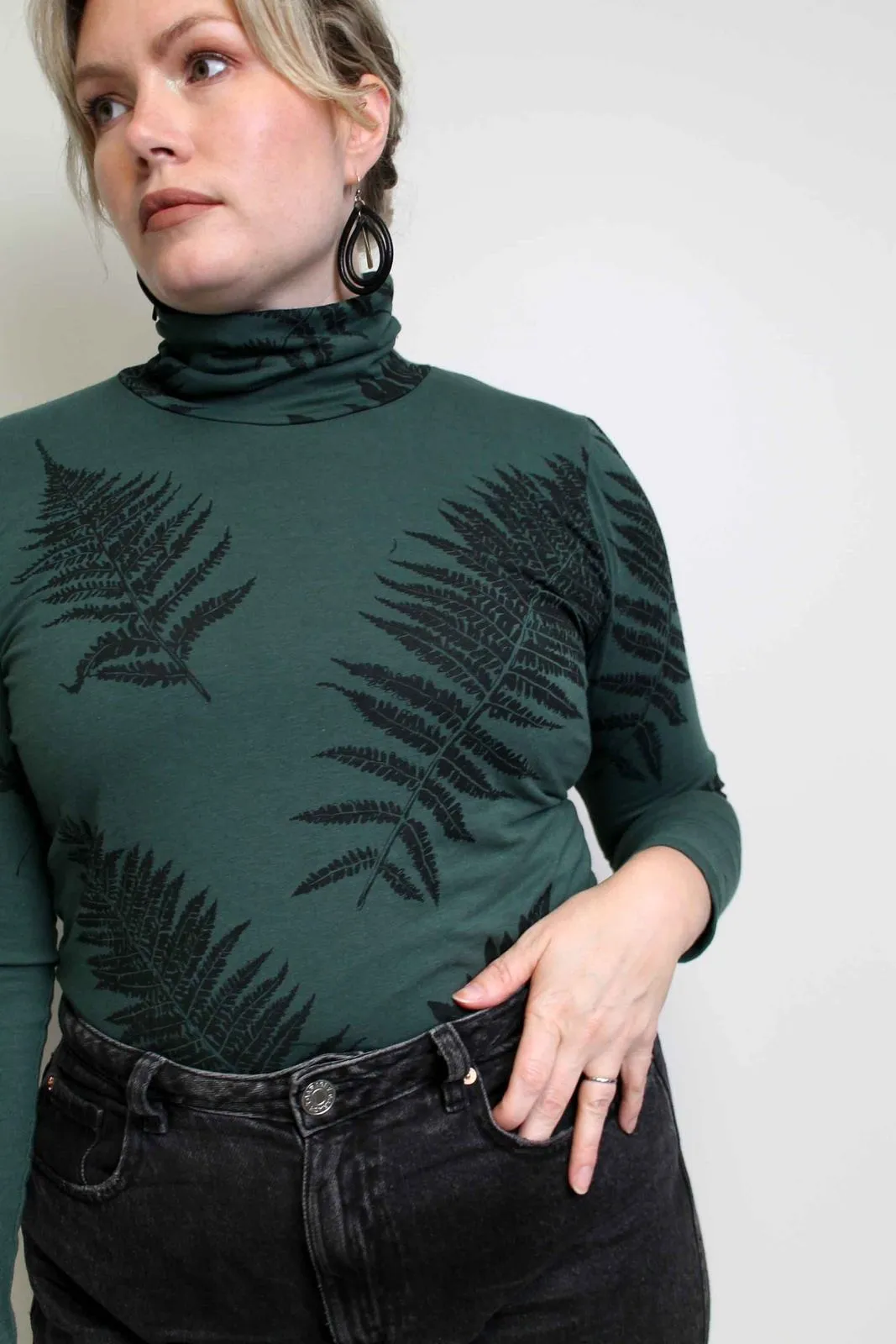 Green Fern Turtleneck