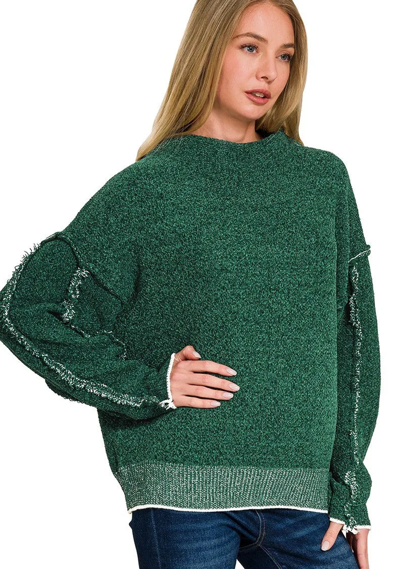 Heading To Town Oversized Mock Neck Sweater