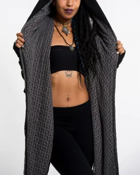 Hoodie Shawl Cardigan in Black