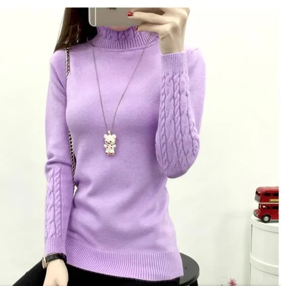 Hot 2017 Spring Autumn Women Sweaters and Pullovers Fashion turtleneck Sweater Women twisted thickening slim pullover sweater