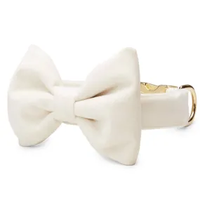 Ivory Velvet Bow Tie Collar