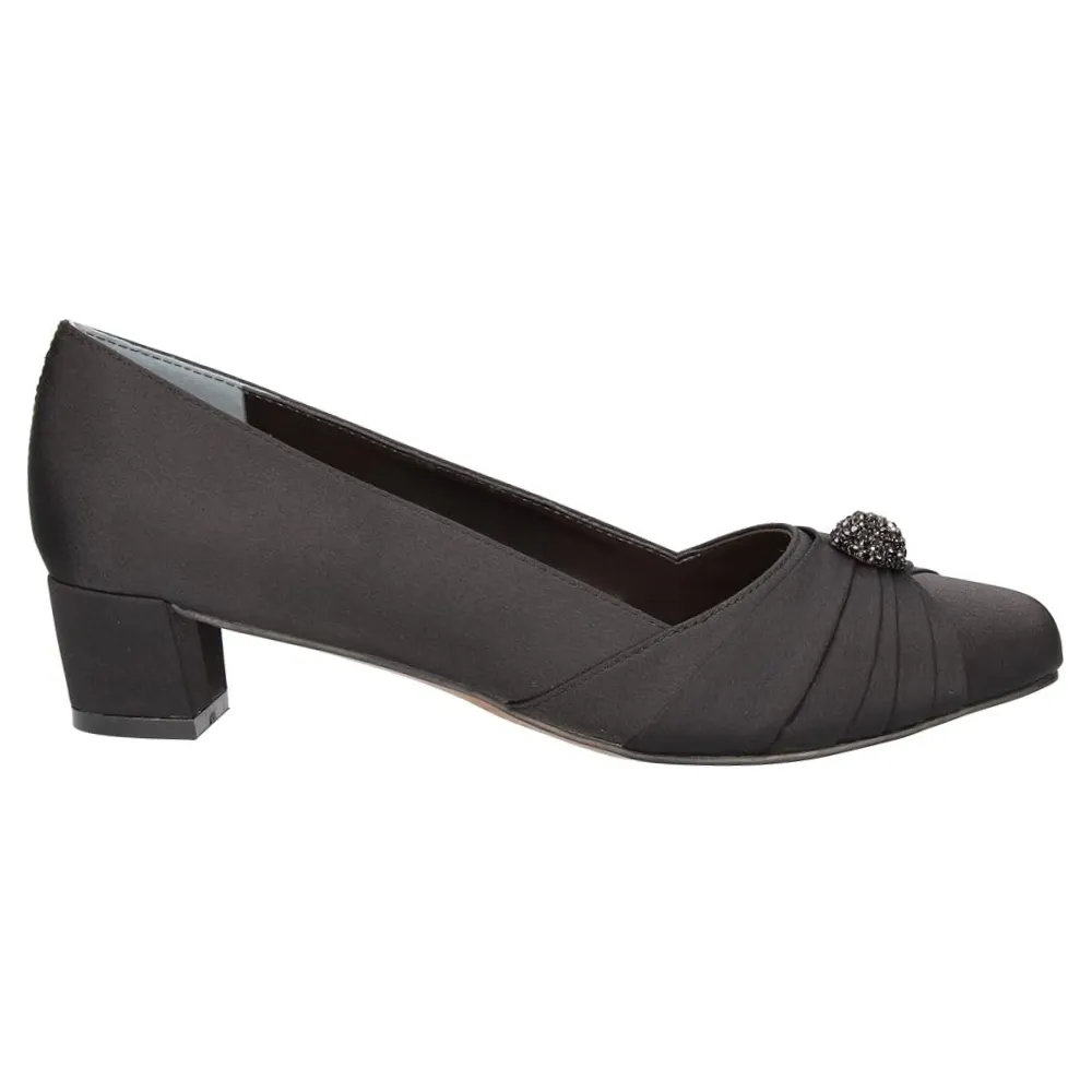 J. Renee Lariel Black Satin Dress Pump (Women's)