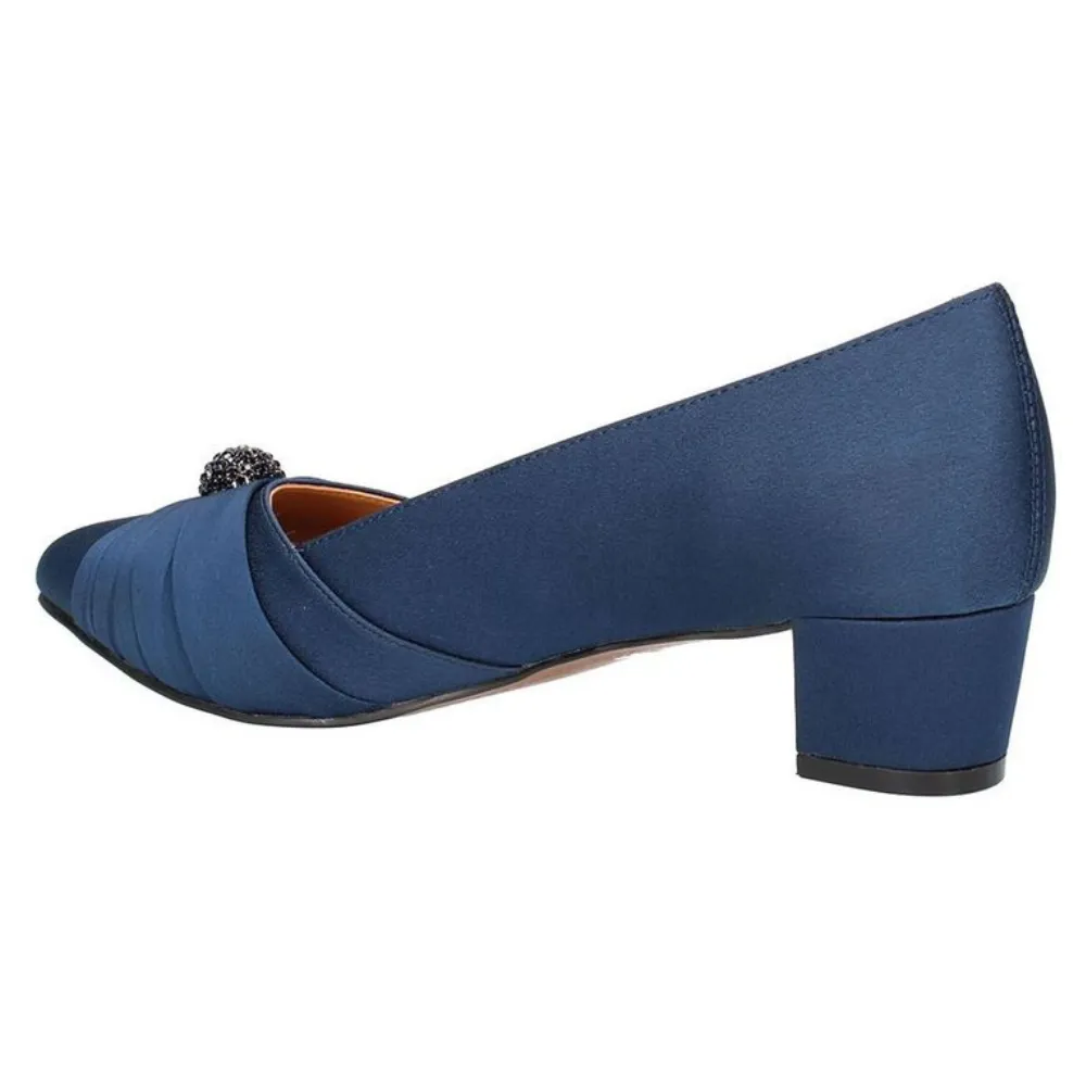 J. Renee Lariel Navy Satin Dress Pump (Women's)