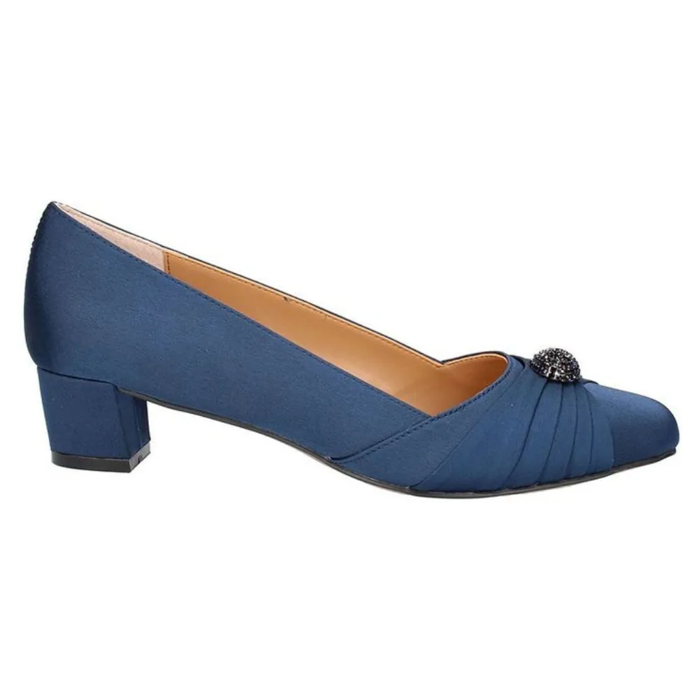 J. Renee Lariel Navy Satin Dress Pump (Women's)