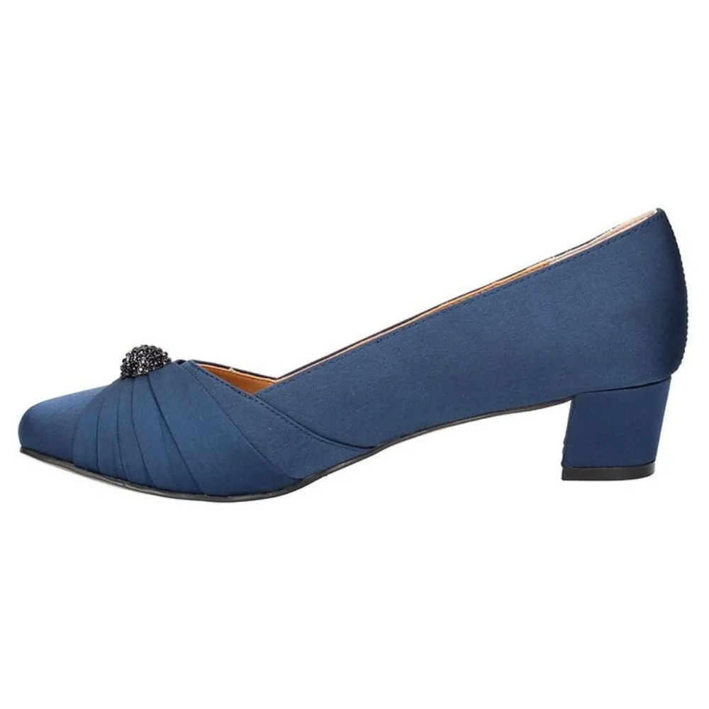 J. Renee Lariel Navy Satin Dress Pump (Women's)