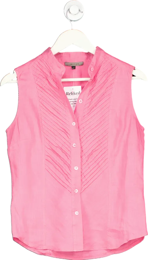 Jaeger Pink Sleeveless Blouse UK 10