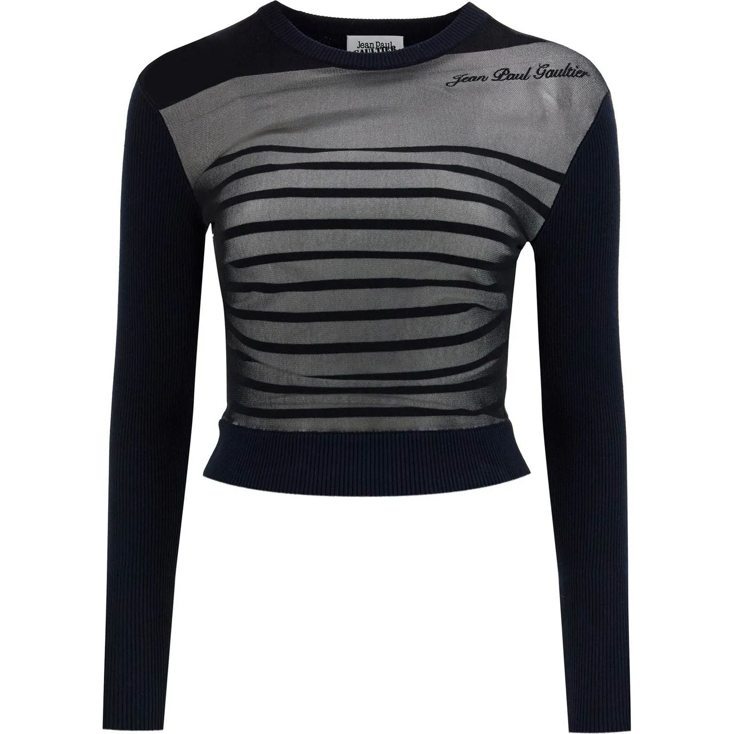 JEAN PAUL GAULTIER "striped mesh sailor shirt