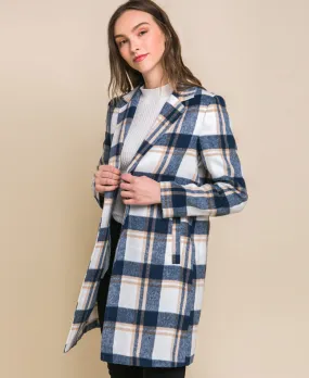 Jeanine Navy Plaid Jacket