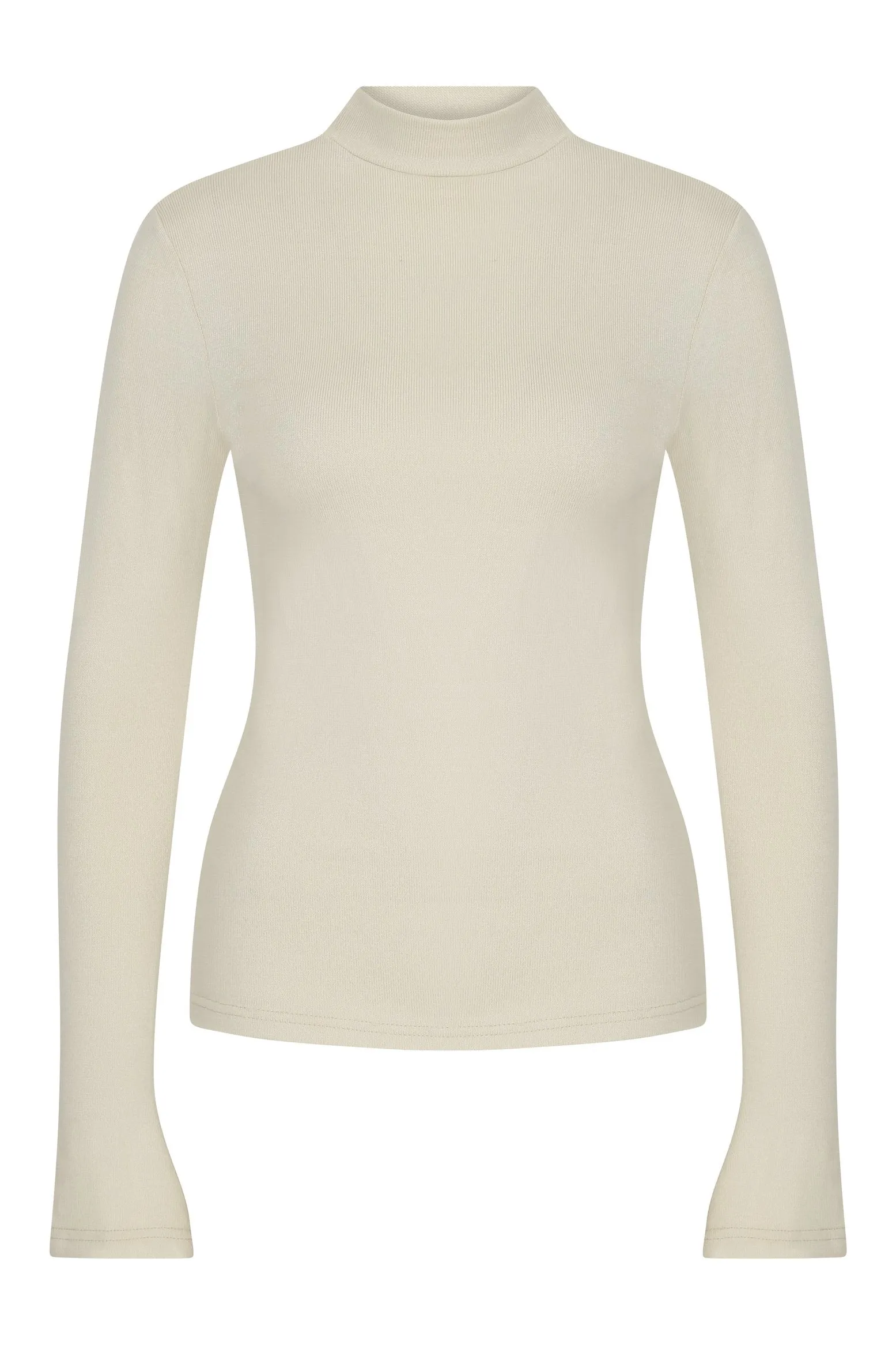 Jenn Ribbed Turtleneck in Beige