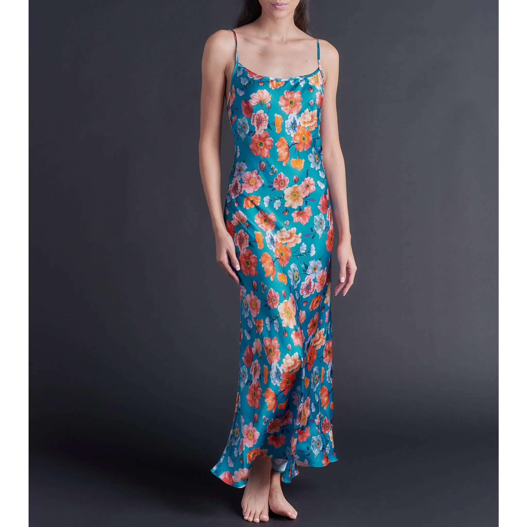 Juno Slip Dress in Jessica's Picnic Liberty Print Silk Satin