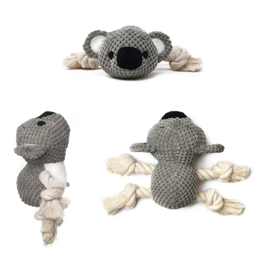 Kenny Koala Rope Squeaker Toy