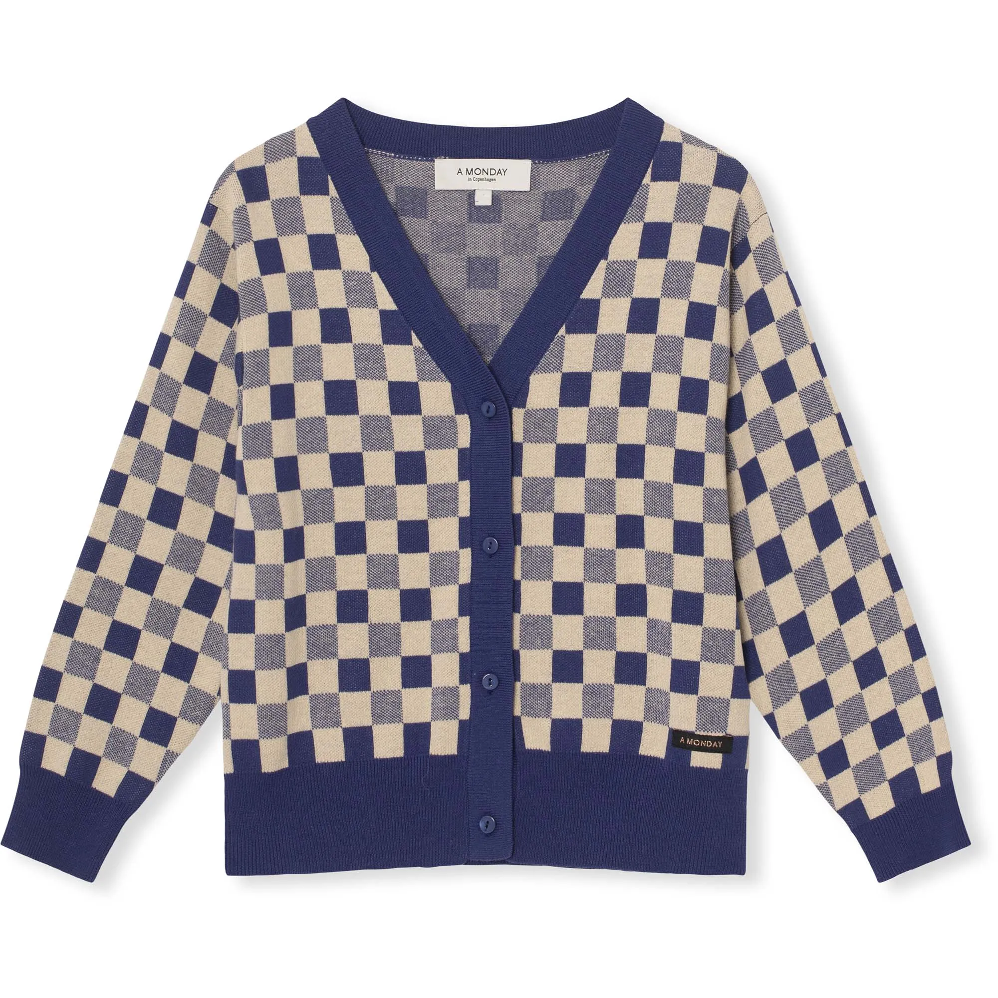 KIMMIE CARDIGAN-Estate Blue Check