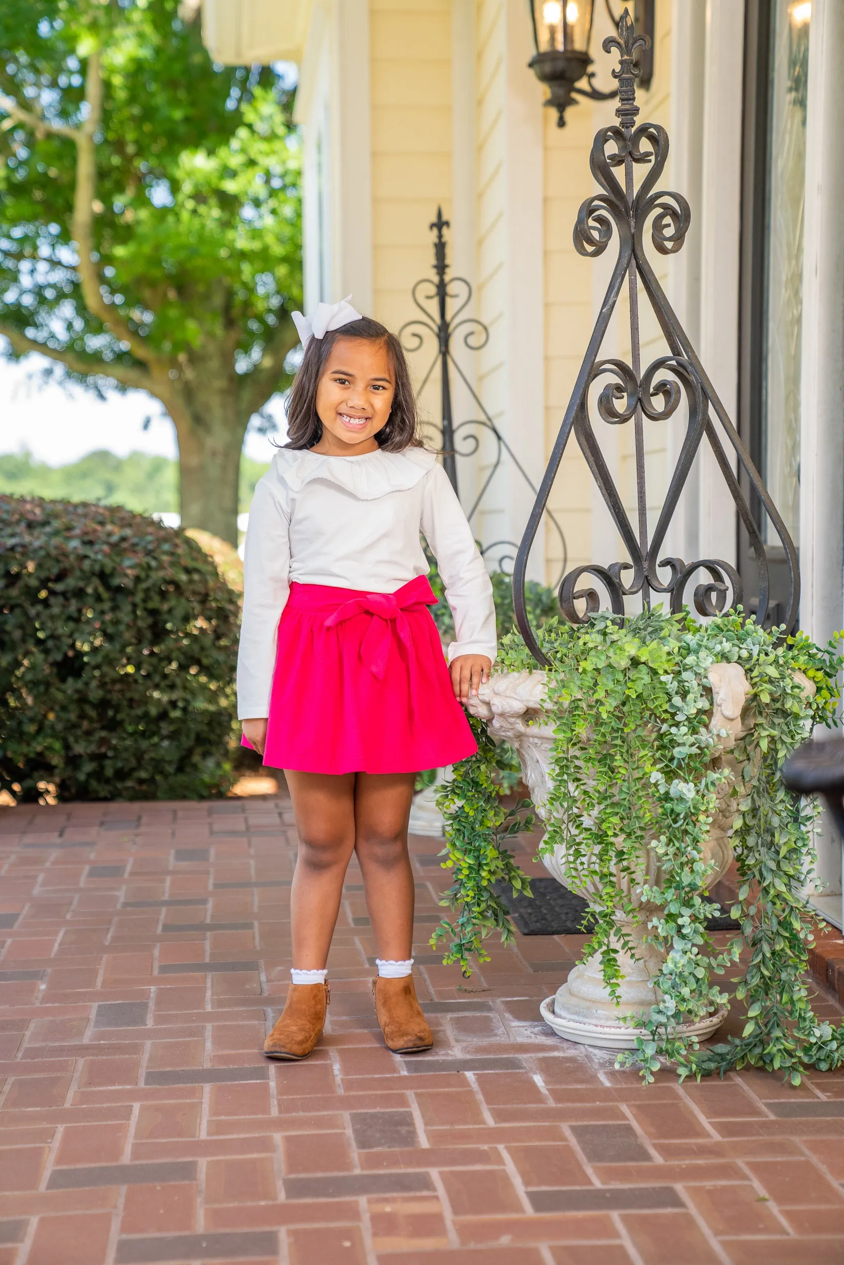 Lacey Hot Pink Cord Skirt