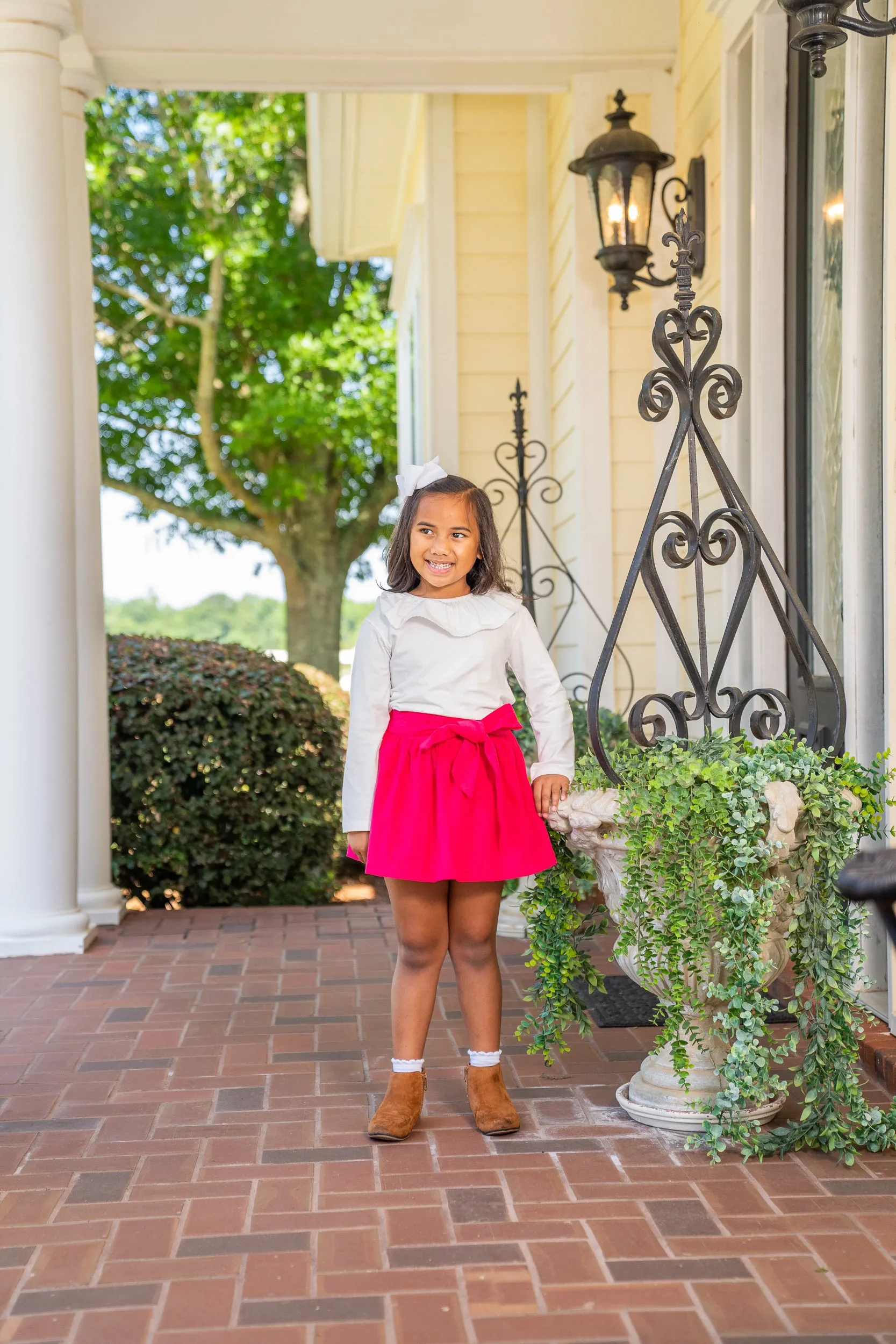 Lacey Hot Pink Cord Skirt