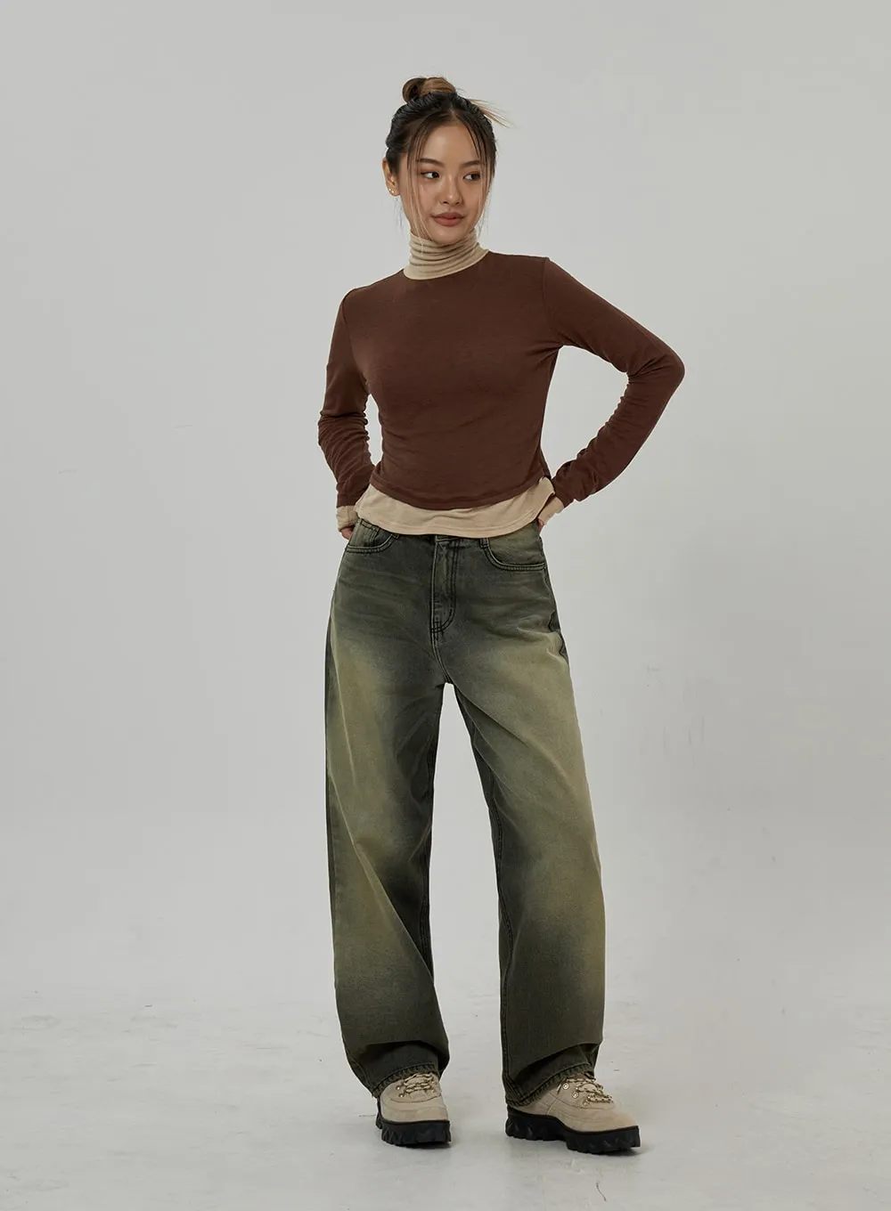 Layered Two Color Turtleneck CD26