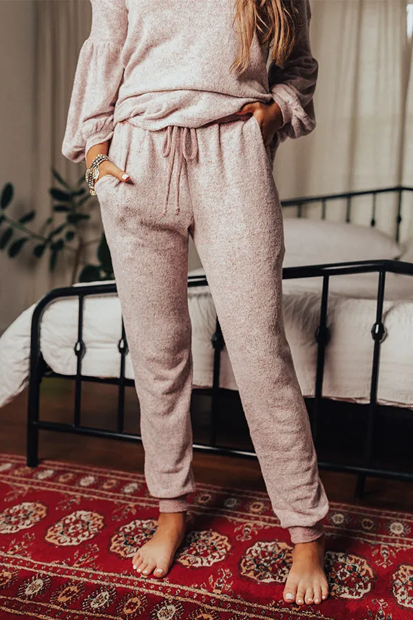 Let The Cozy Times Roll Joggers In Wine