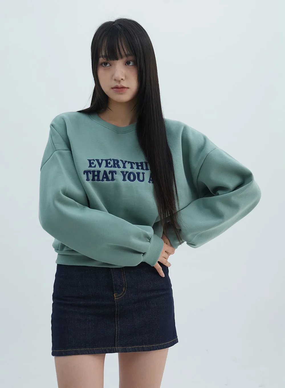 Lettering Crop Sweatshirt ON310