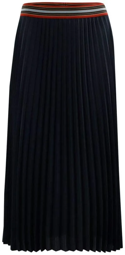 Luisa Cerano Navy Pleated Skirt With Elasticated Waist 528257/2108 297