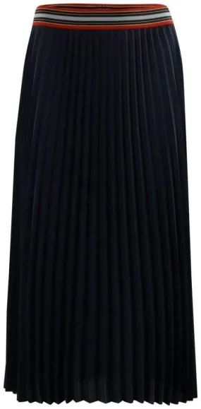 Luisa Cerano Navy Pleated Skirt With Elasticated Waist 528257/2108 297