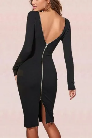 Lyn Long Sleeve Bandage Dress - Classic Black