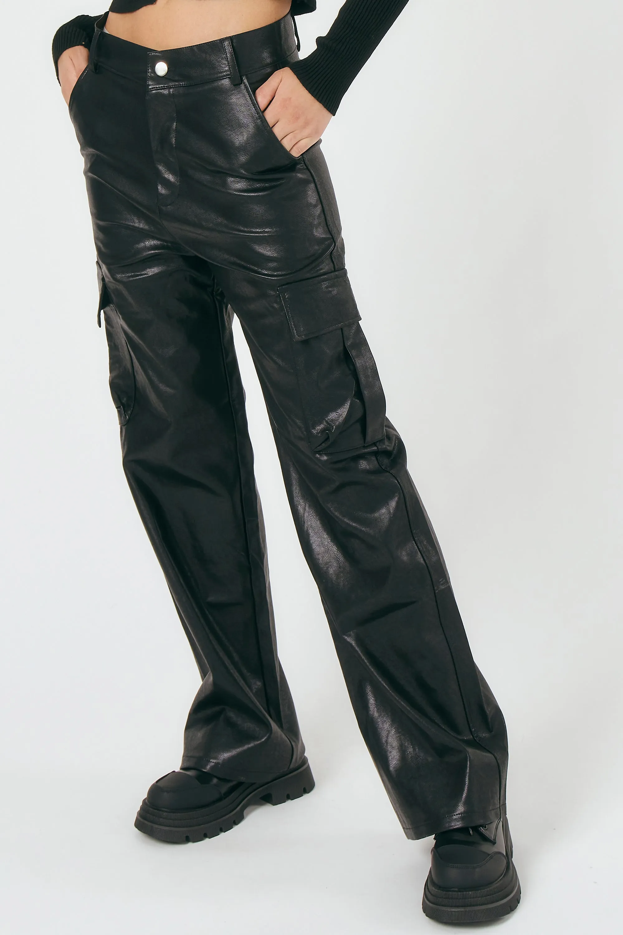 Mabel Pleather Cargo Pants