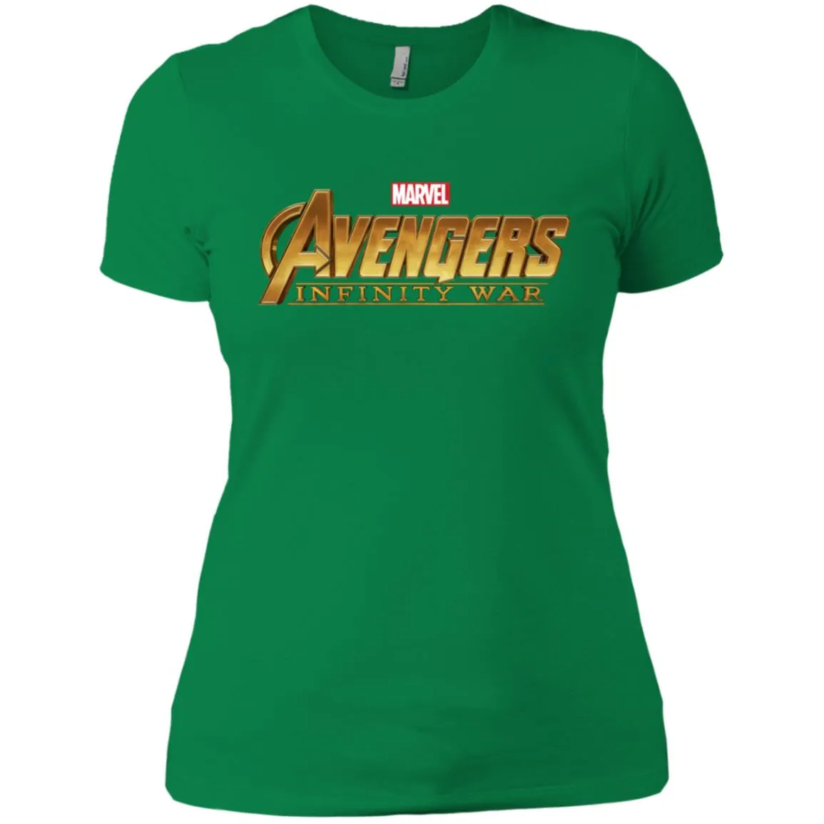 Marvel Avengers Infinity War Golden Logo Women Cotton T-Shirt