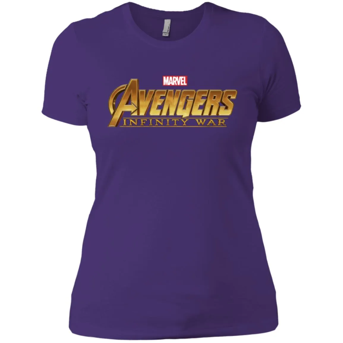 Marvel Avengers Infinity War Golden Logo Women Cotton T-Shirt