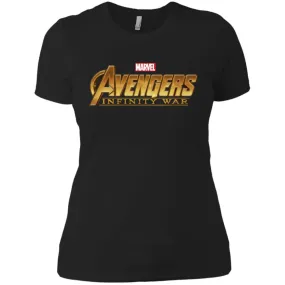 Marvel Avengers Infinity War Golden Logo Women Cotton T-Shirt