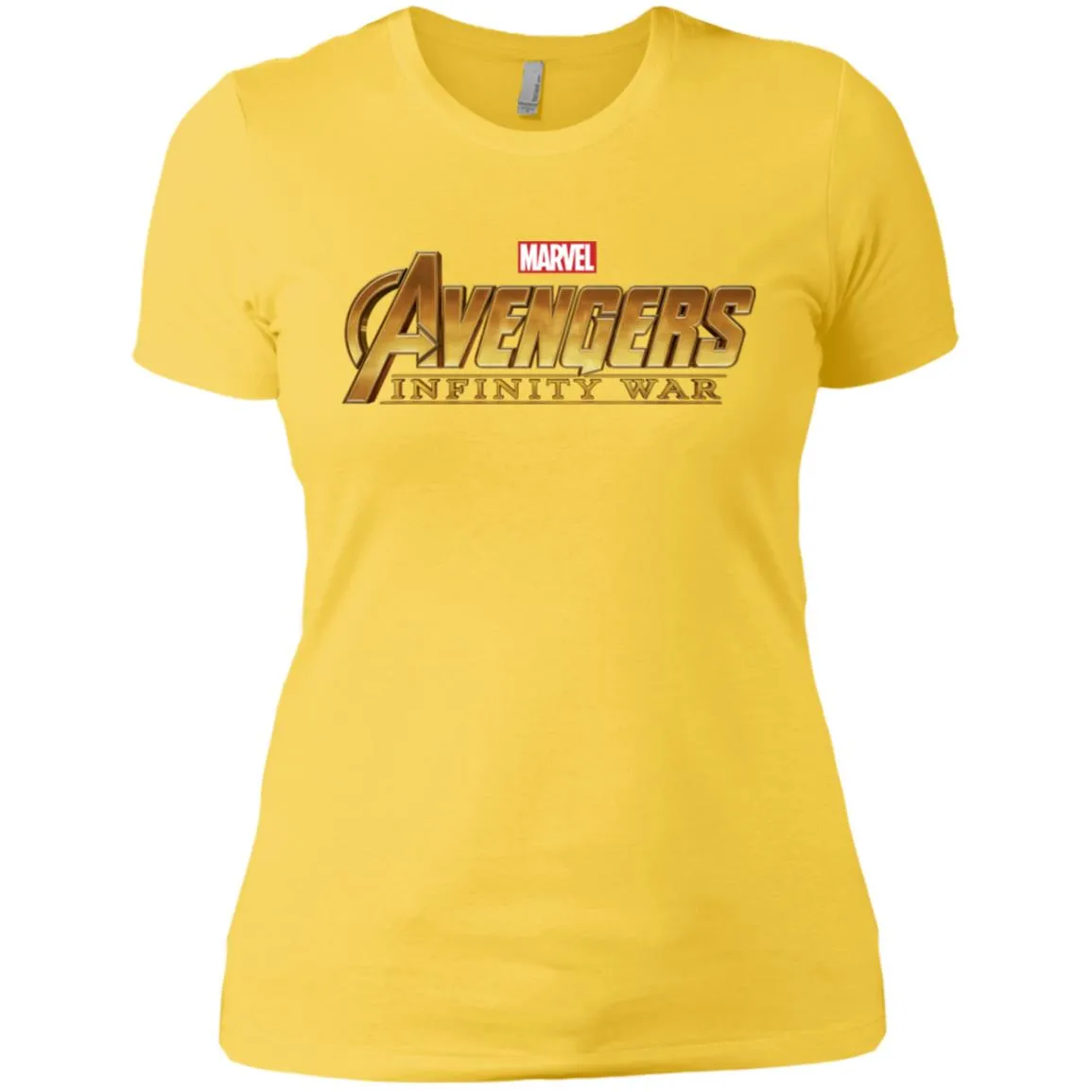 Marvel Avengers Infinity War Golden Logo Women Cotton T-Shirt