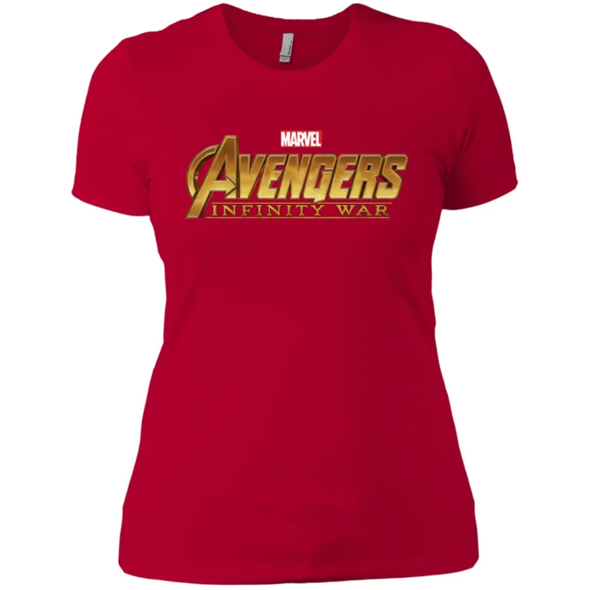 Marvel Avengers Infinity War Golden Logo Women Cotton T-Shirt