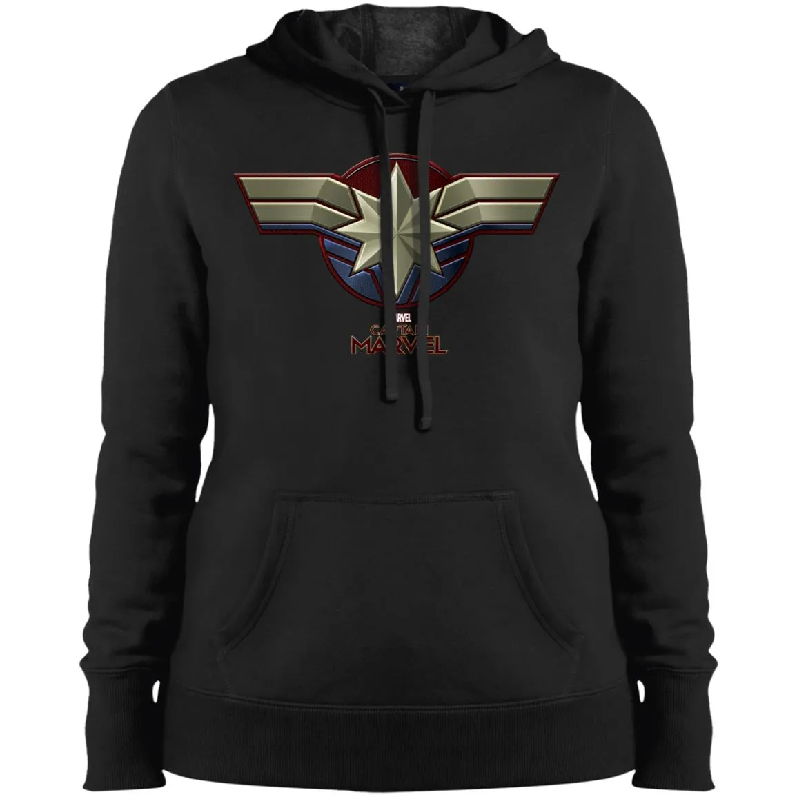 Marvel Captain Marvel Movie Chest Symbol Women Hooded Sweatshirt