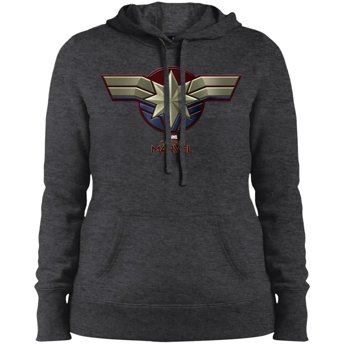 Marvel Captain Marvel Movie Chest Symbol Women Hooded Sweatshirt