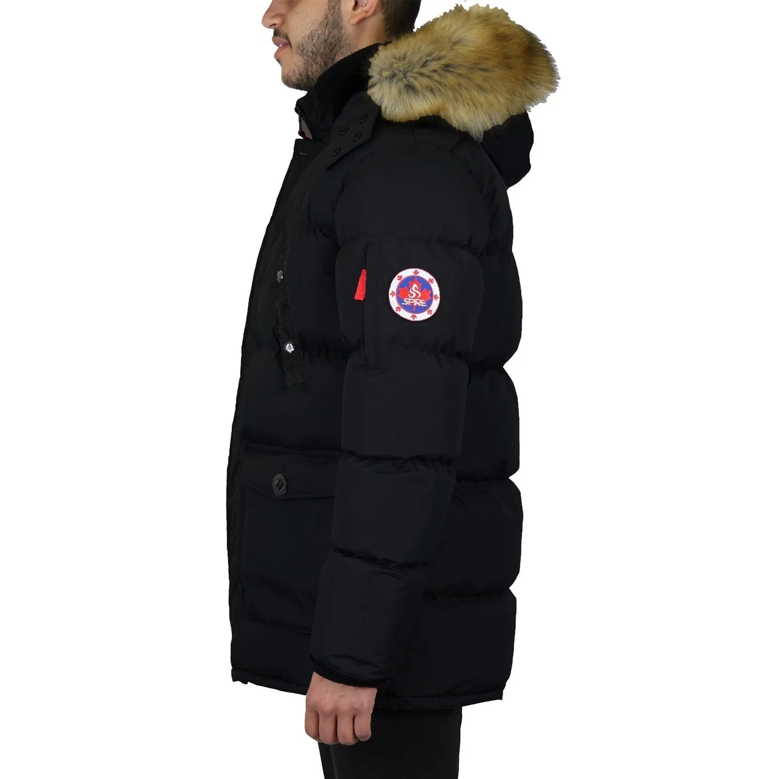 Mens Heavyweight Hooded Long Classic Parka Jacket Coat