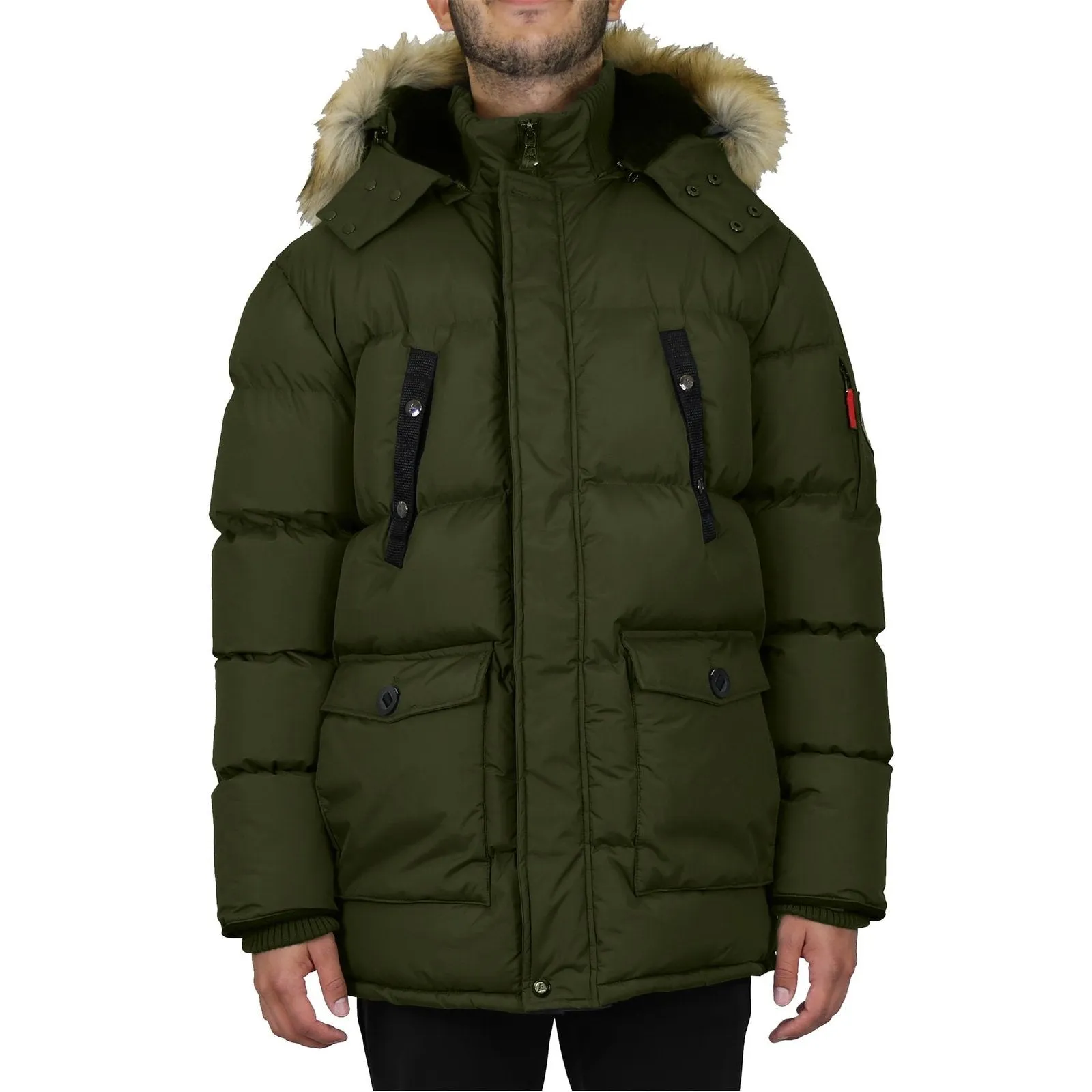 Mens Heavyweight Hooded Long Classic Parka Jacket Coat