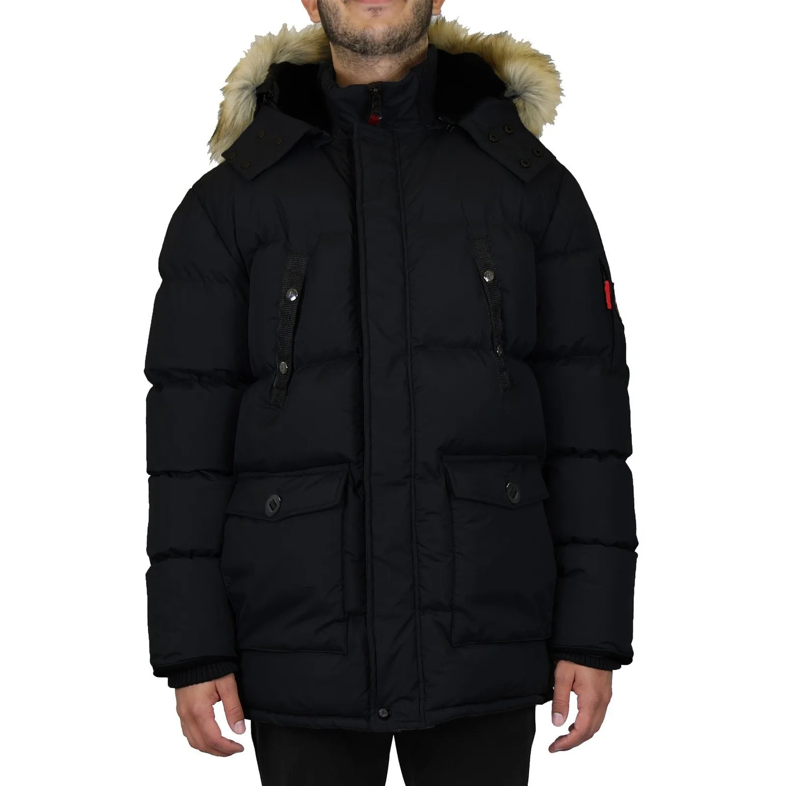 Mens Heavyweight Hooded Long Classic Parka Jacket Coat