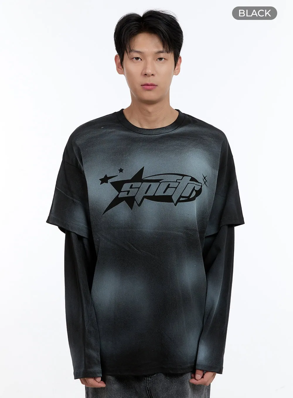 Men's Oversize Layered Tee and Long Sleeve IG427