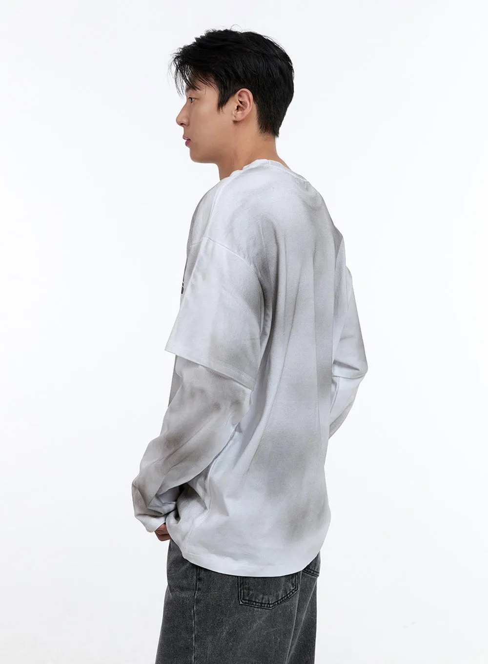 Men's Oversize Layered Tee and Long Sleeve IG427