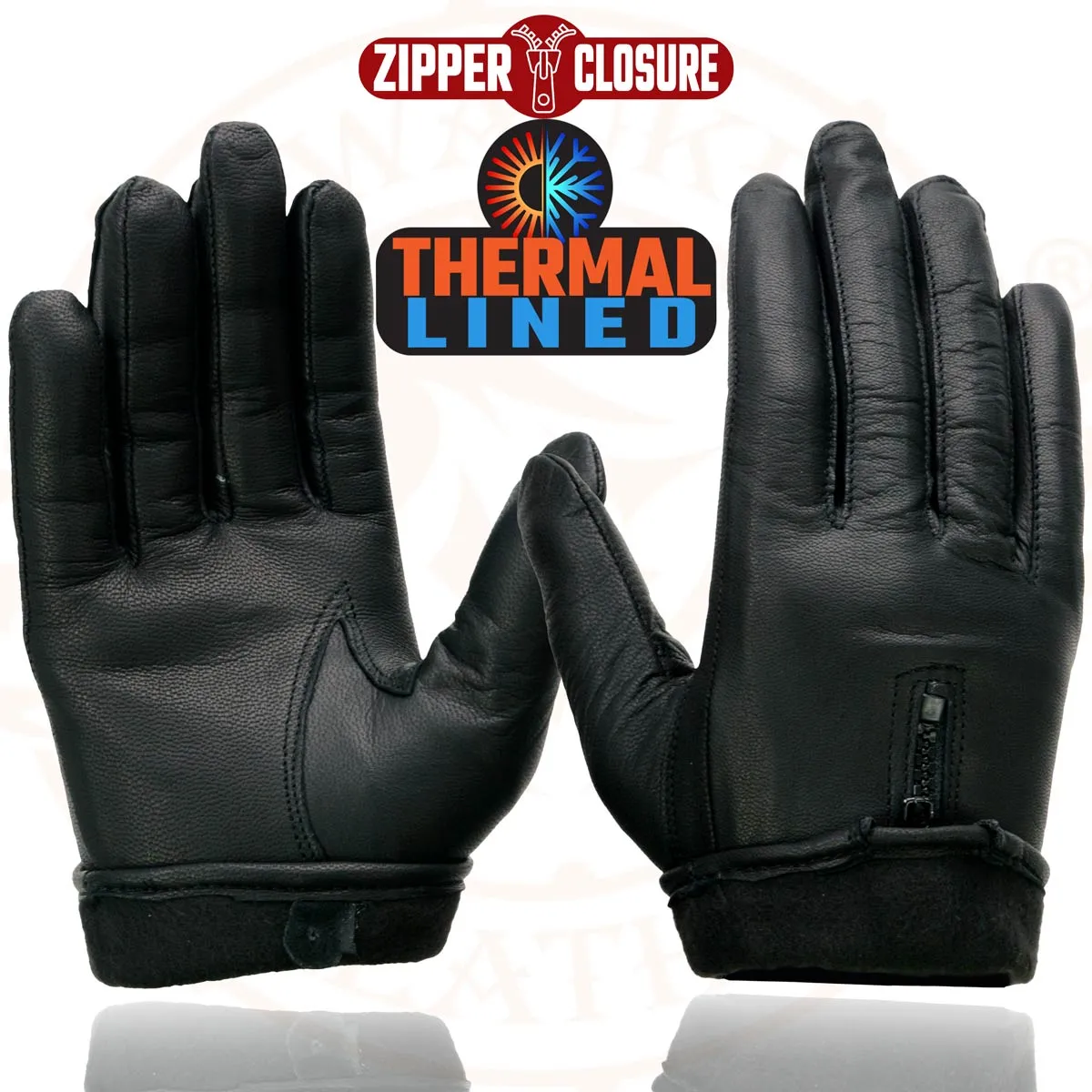 Milwaukee Leather SH728 Women's Black Leather Thermal Lined Motorcycle Gloves