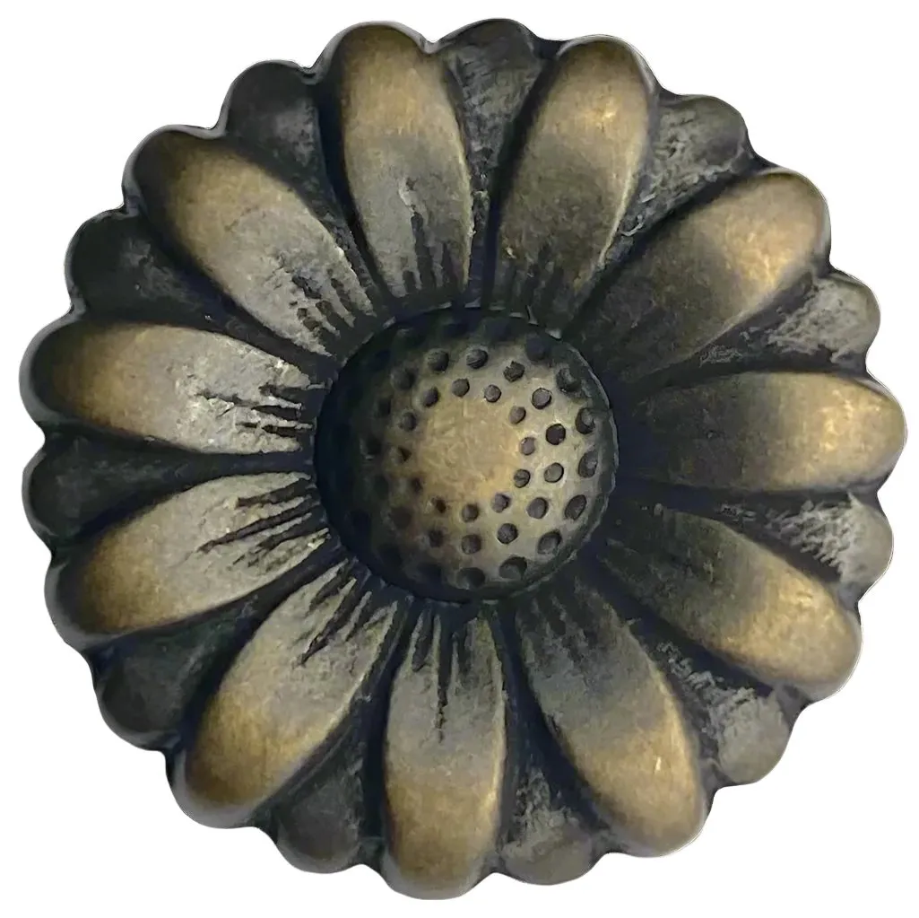 Morning Flower Button, Shank Back Brass Color 13/16" / 20mm #FJ-147