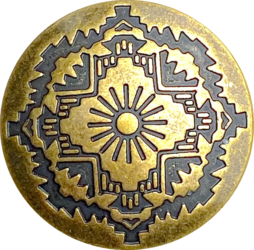 Mountain Sun Brass Concho Button, 25mm /  1"  #SWC-129