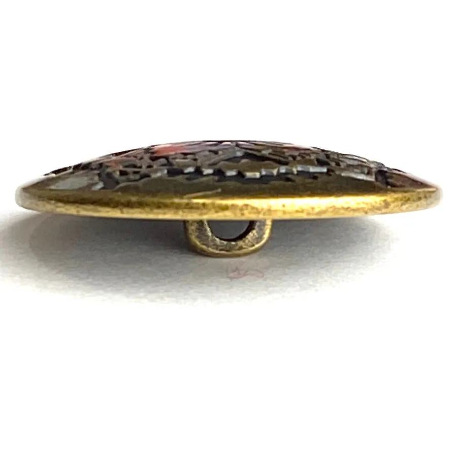 Mountain Sun Brass Concho Button, 25mm /  1"  #SWC-129