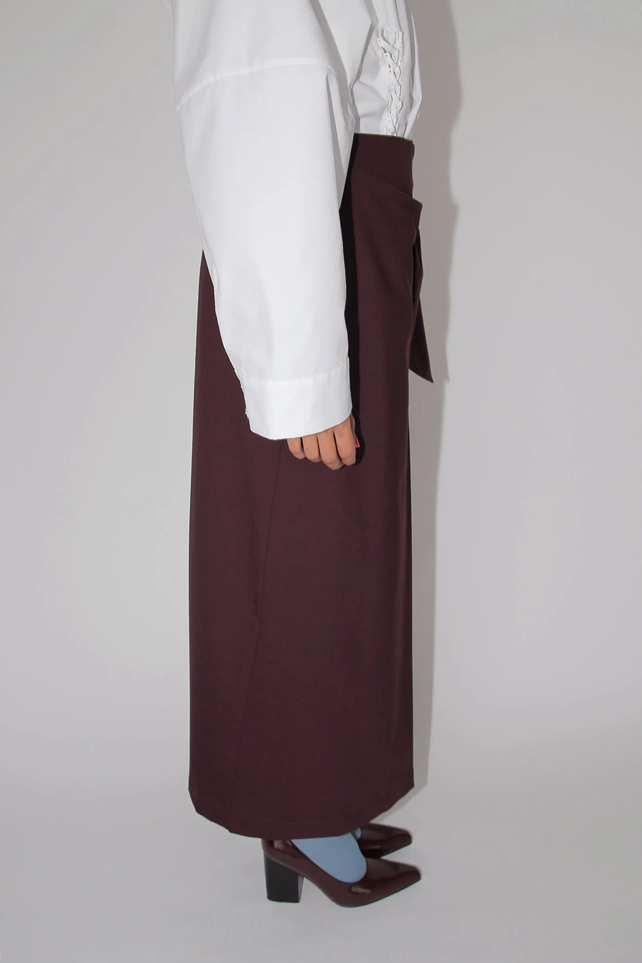 MR. LARKIN, Ann Wrap Skirt, Bordeaux