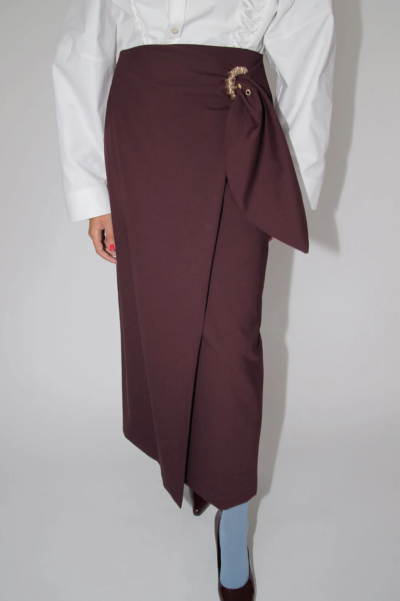 MR. LARKIN, Ann Wrap Skirt, Bordeaux