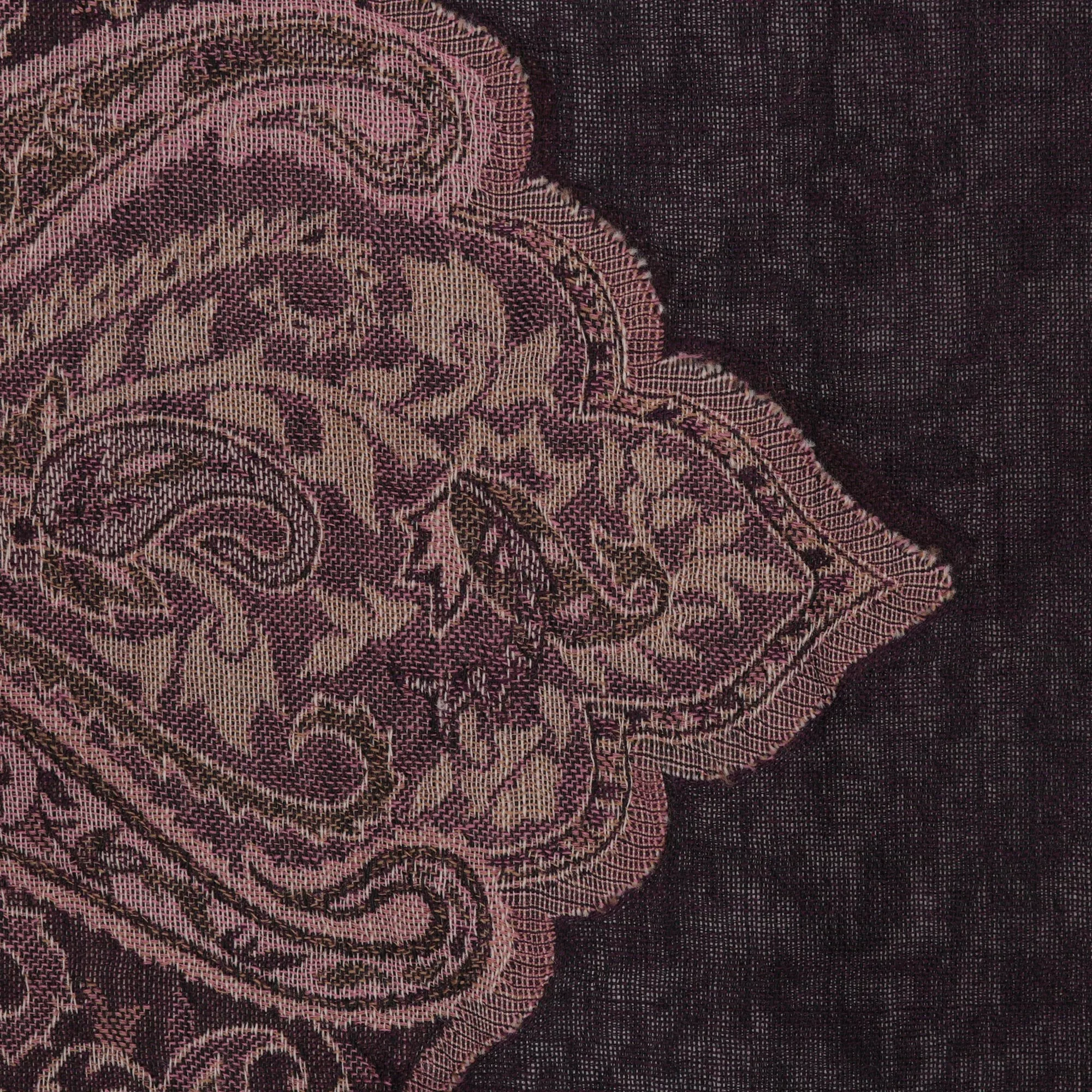 Mughal-Style Jamawar Wool Shawl in Purple from India - Mughal Paisleys | NOVICA